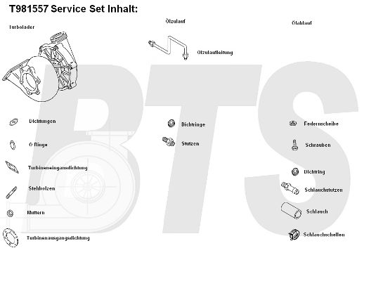 BTS TURBO Kompressor,ülelaadimine T981557